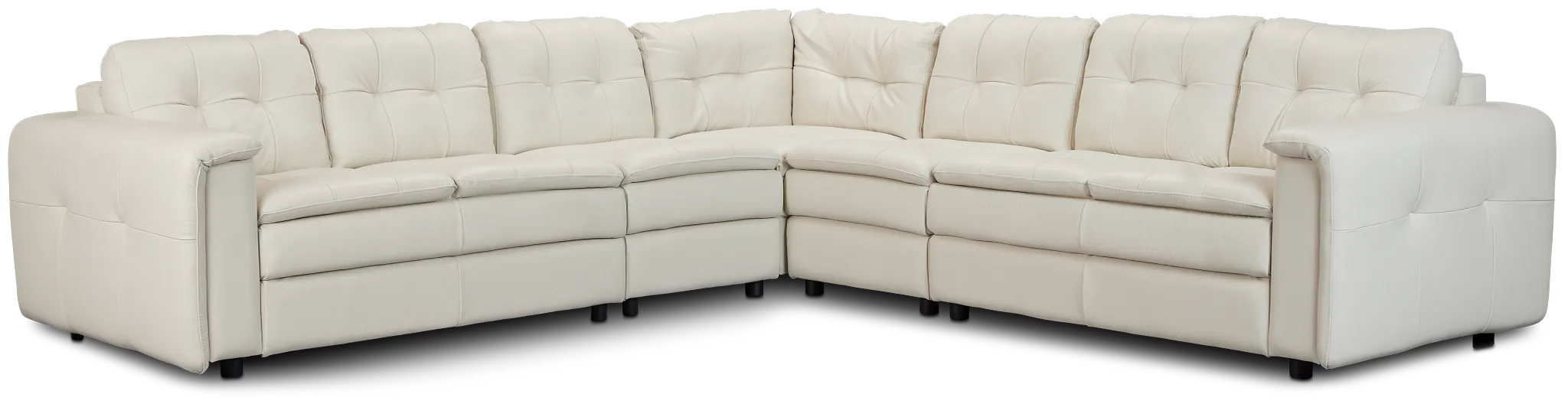 Rowan Light Beige Leather Large Two-arm Sectional