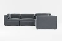 Destin Joya Gray Velvet 5-piece Modular Sectional