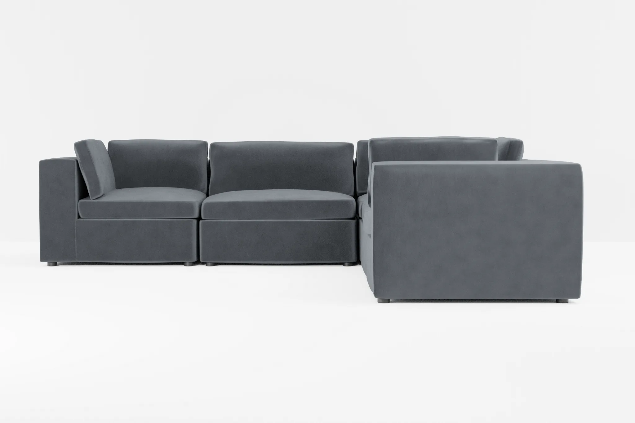 Destin Joya Gray Velvet 5-piece Modular Sectional