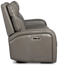 Jasper Gray Leather Power Reclining Sofa