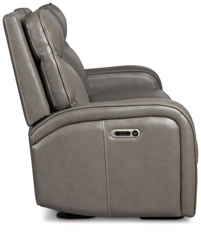 Jasper Gray Leather Power Reclining Sofa