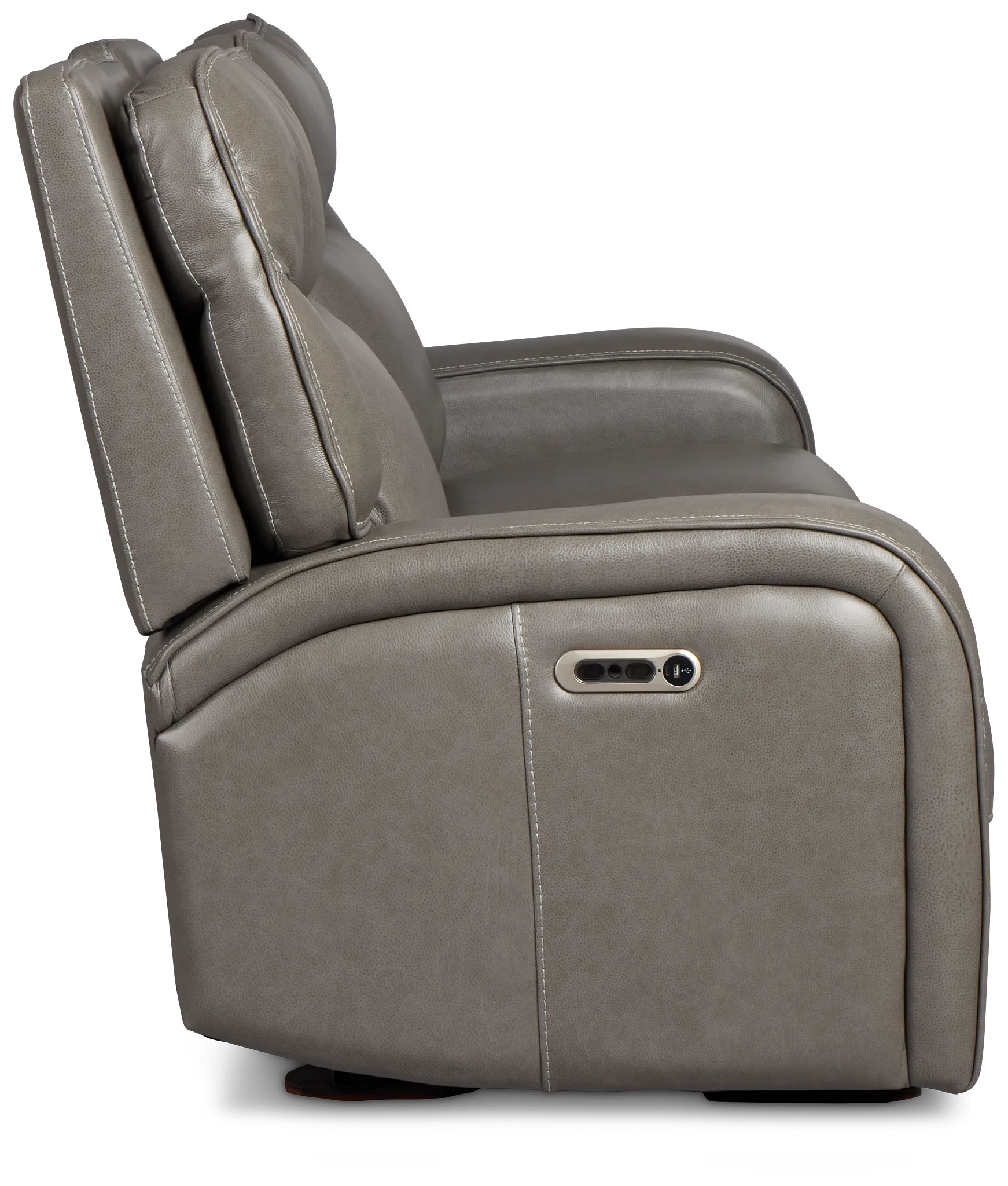Jasper Gray Leather Power Reclining Sofa