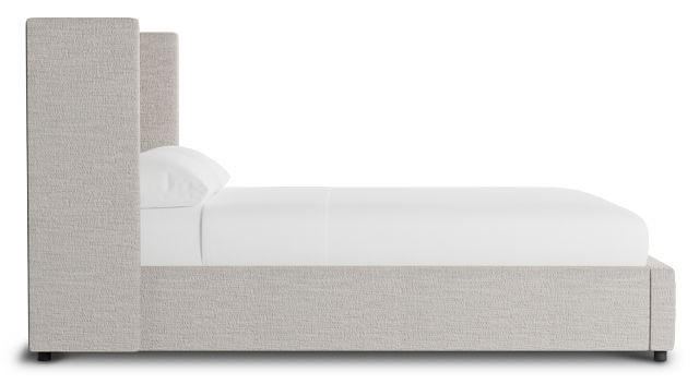 Captiva Maguire Pewter 48" Upholstered Shelter Bed