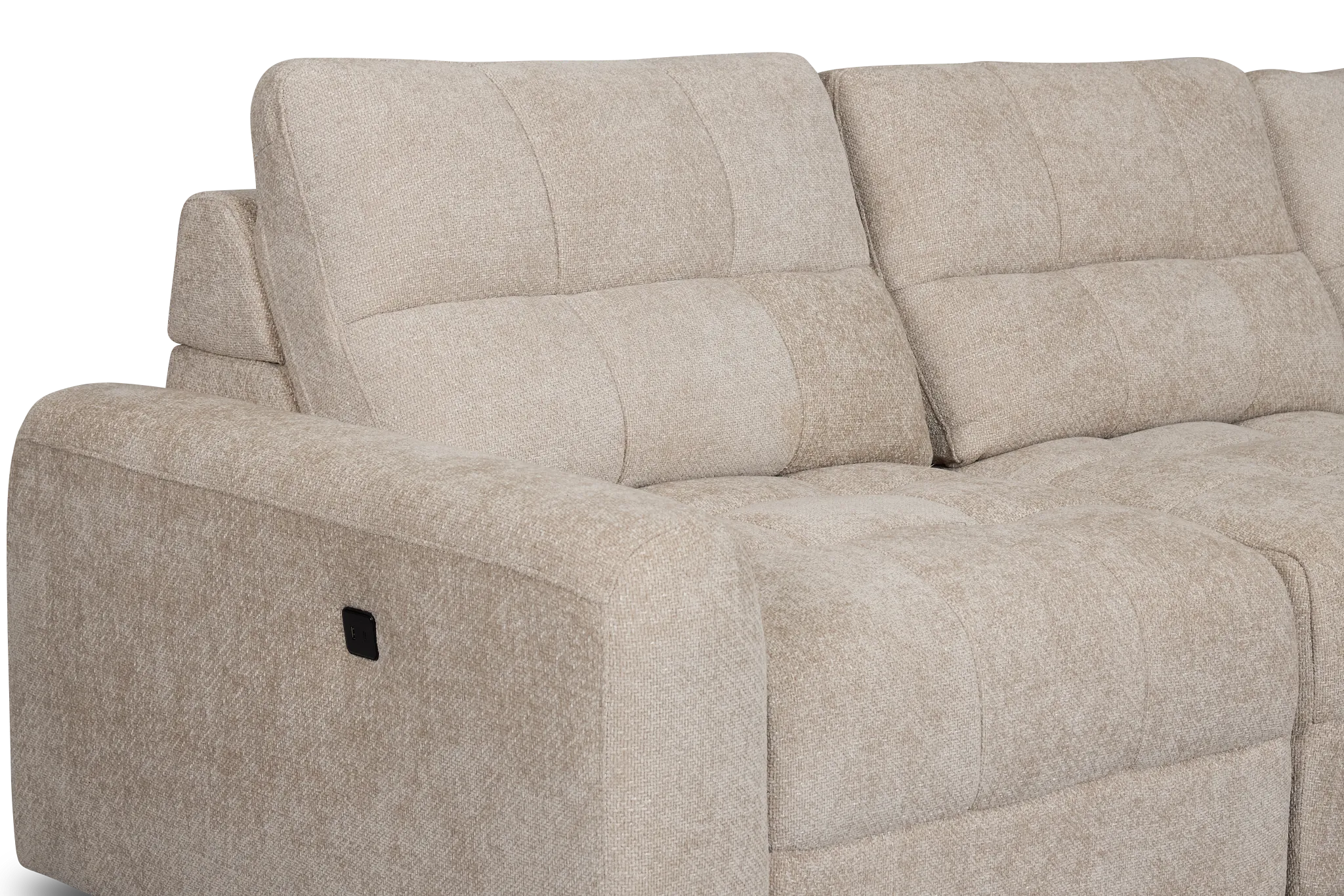 Hendrix Light Taupe Fabric Right Power Extension Chaise Sectional