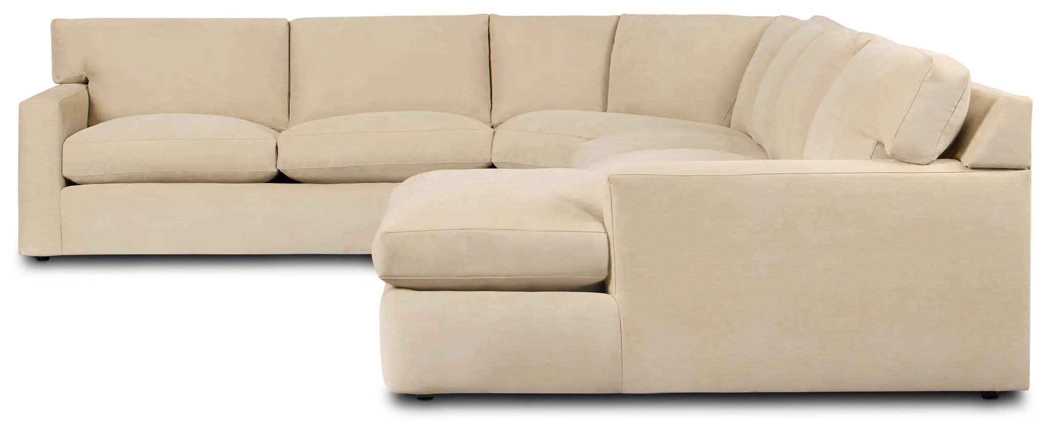 Hudson Beige Fabric Medium Right Chaise Wedge Sectional Hudson Beige Fabric Medium Right Chaise Wedge Sectional