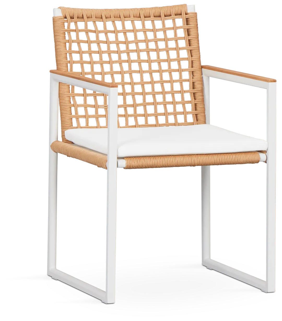 Sunrise White Teak Arm Chair