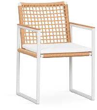 Sunrise White Teak Arm Chair