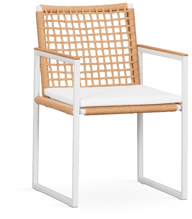 Sunrise White Teak Arm Chair