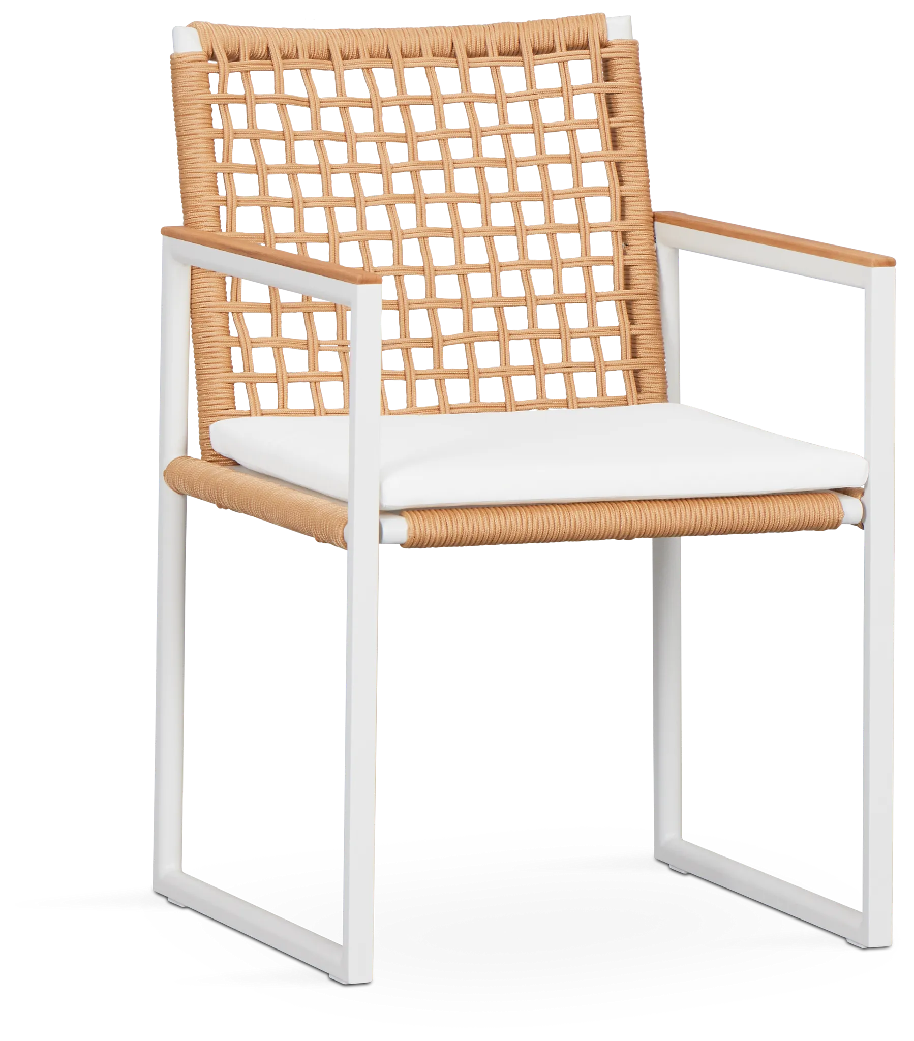 Sunrise White Teak Arm Chair