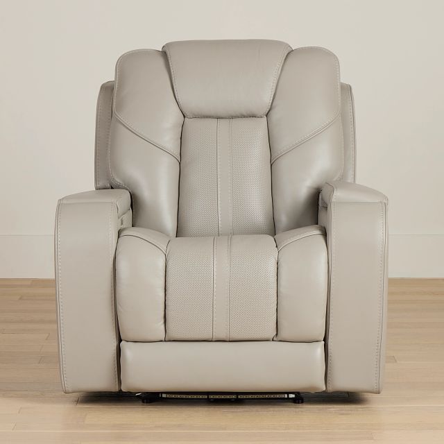 Eclipse Light Gray Lthr/vinyl Power Recliner