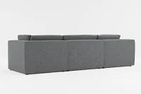 Destin Delray Dark Gray Fabric 5pc Bumper Sectional