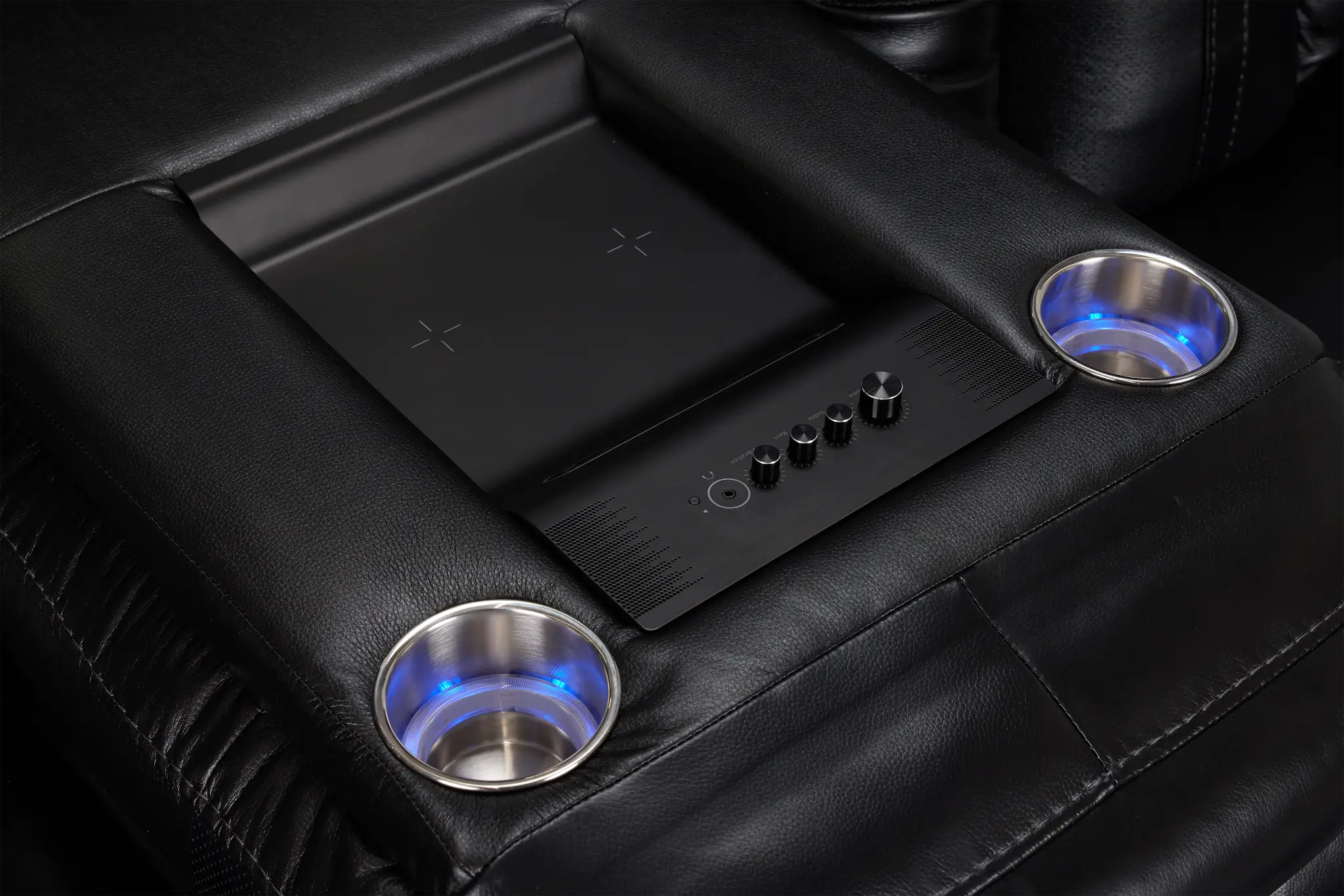 Eclipse Black Lthr/vinyl Power Reclining Sofa W/ Massage Eclipse Black Lthr/vinyl Power Reclining Sofa W/ Massage