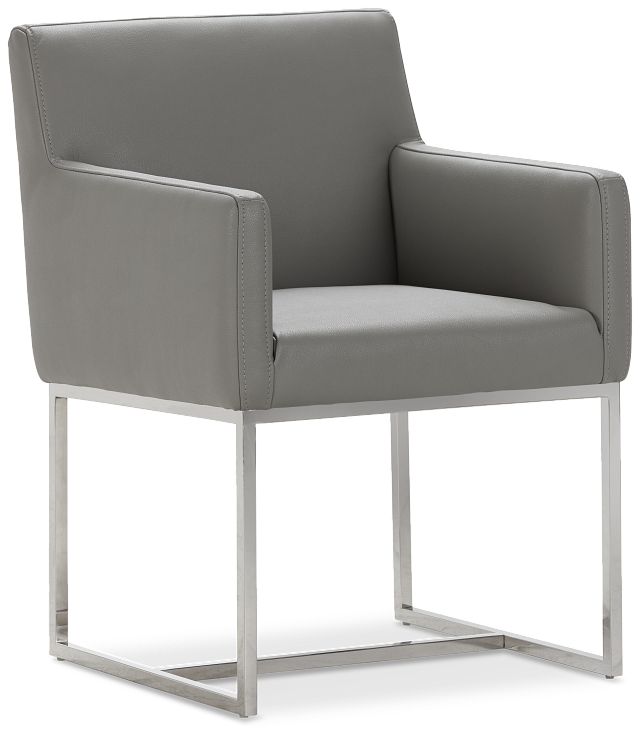 Miami Gray Micro Upholstered Arm Chair | Dining Room Miami Gray Micro Upholstered Arm Chair | Dining Room