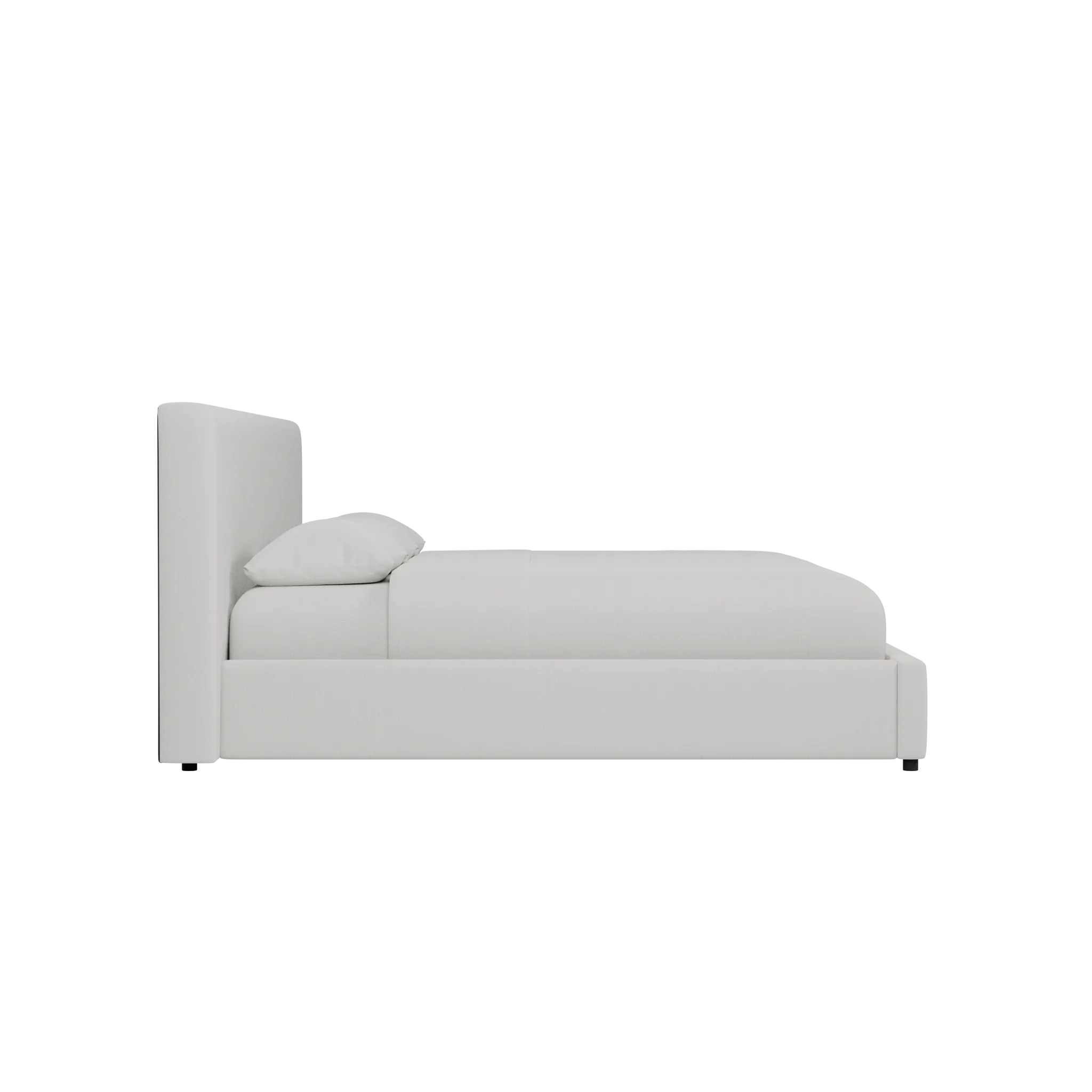 Grayton Delray Pewter 44" Upholstered Platform Bed