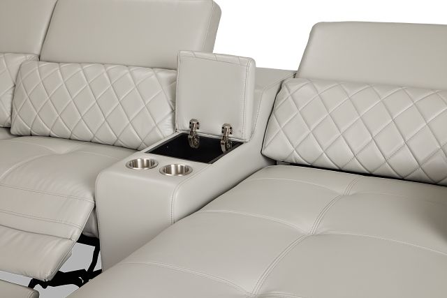 Ava Light Gray Micro Large Dual Power Right Chaise Sectional