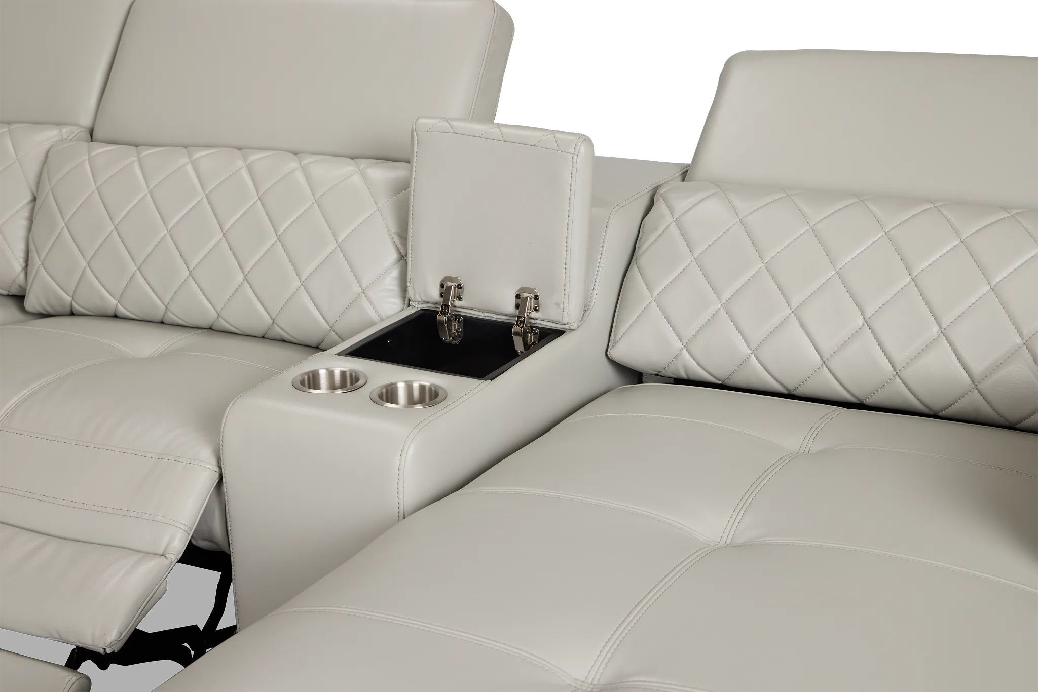 Ava Light Gray Micro Large Dual Power Right Chaise Sectional