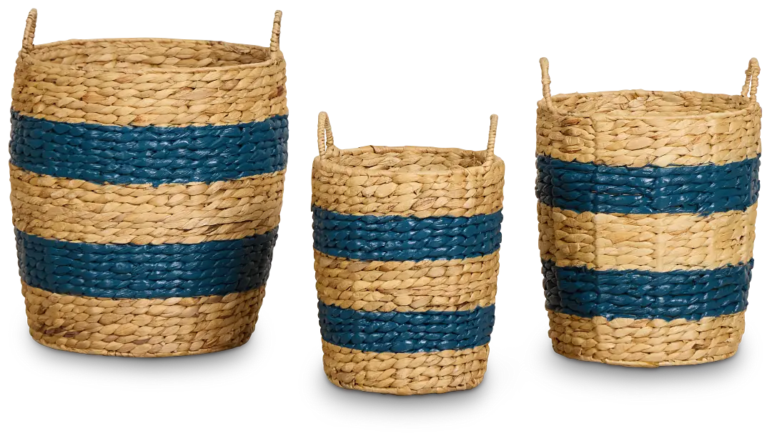 Maddie Set Of 3 Stripe Basket Maddie Set Of 3 Stripe Basket