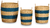 Maddie Set Of 3 Stripe Basket