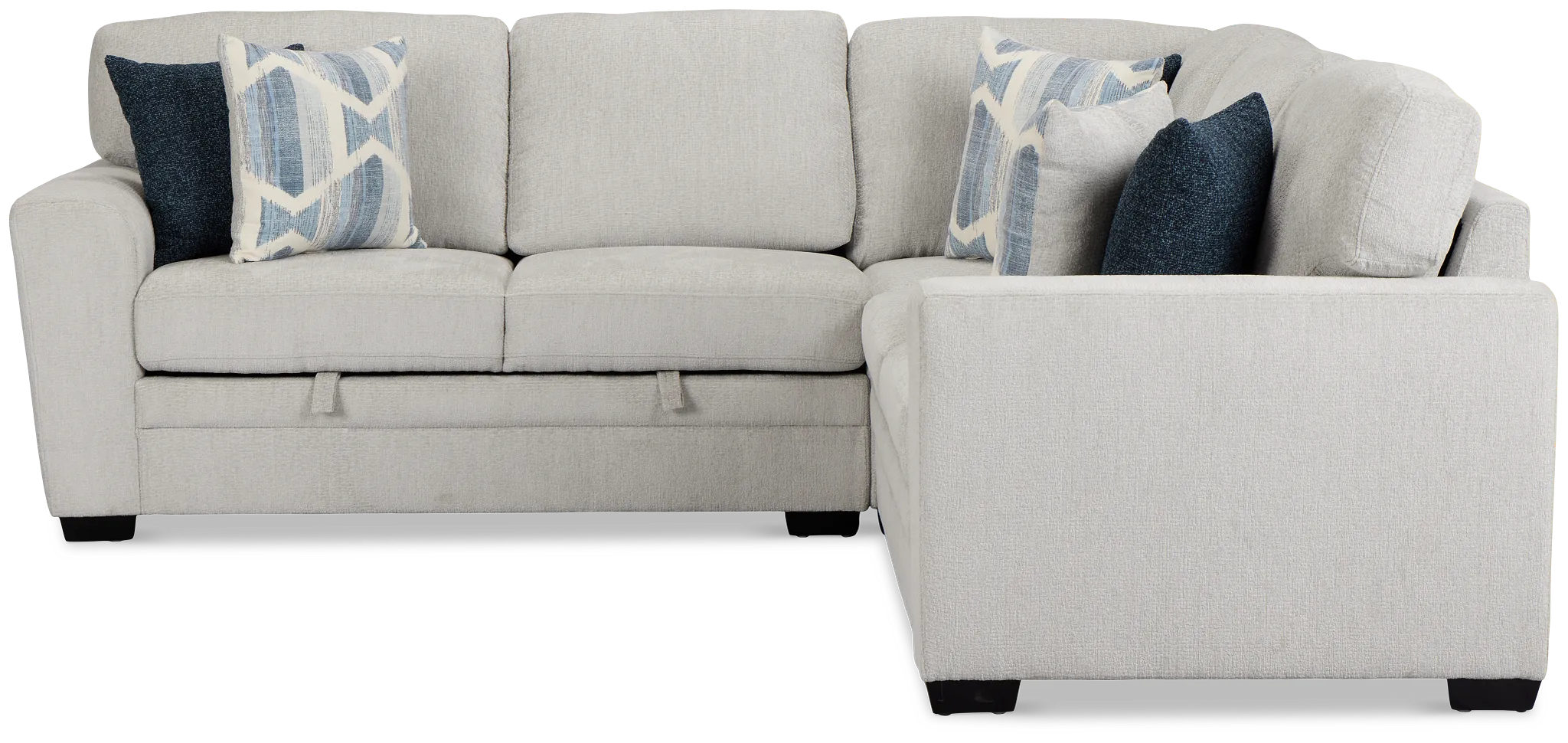 Everly Gray Fabric Small 2-arm Right Sleeper Storage Sectional