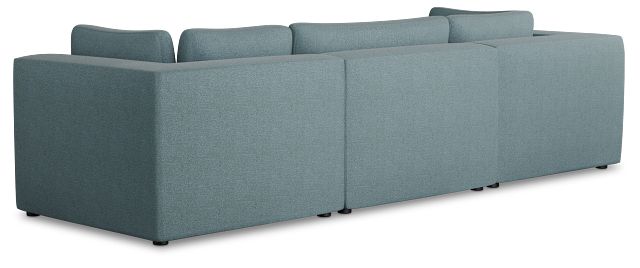 Destin Sutton Blue Fabric 3 Piece Modular Sofa