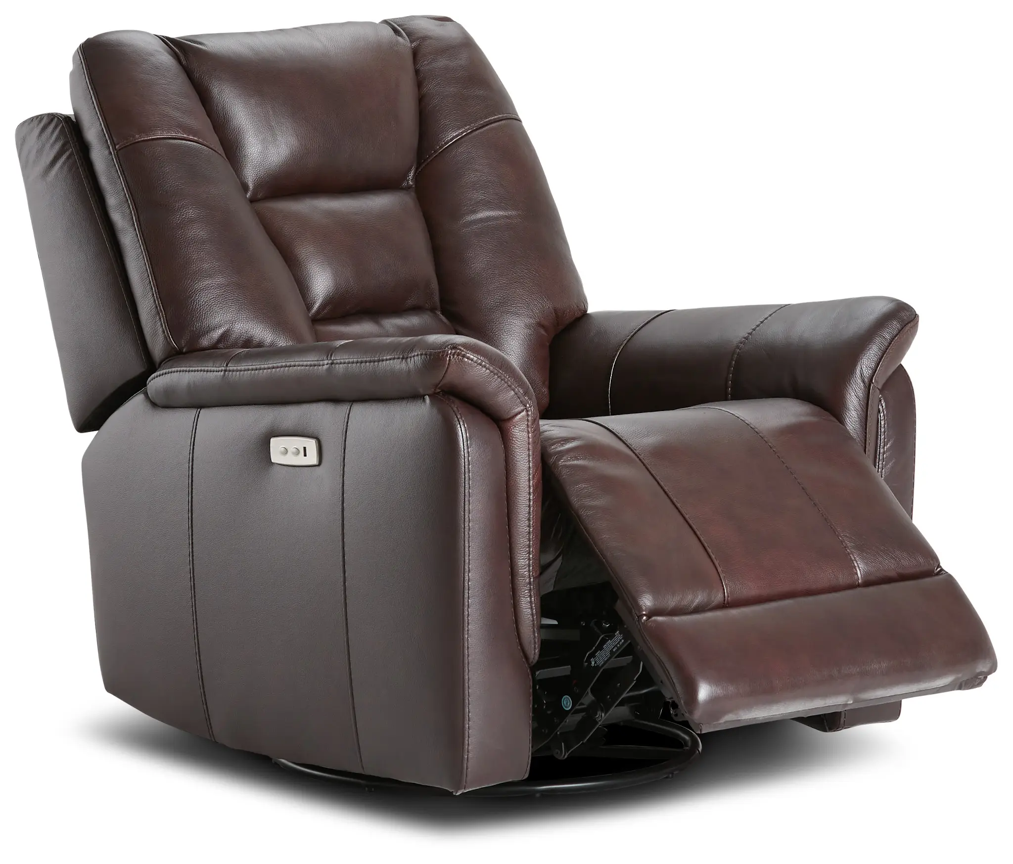 Owen Brown Leather Power Swivel Glider Recliner Owen Brown Leather Power Swivel Glider Recliner