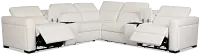 Melody White Micro Large Dual Power Reclining Two-arm Sectional