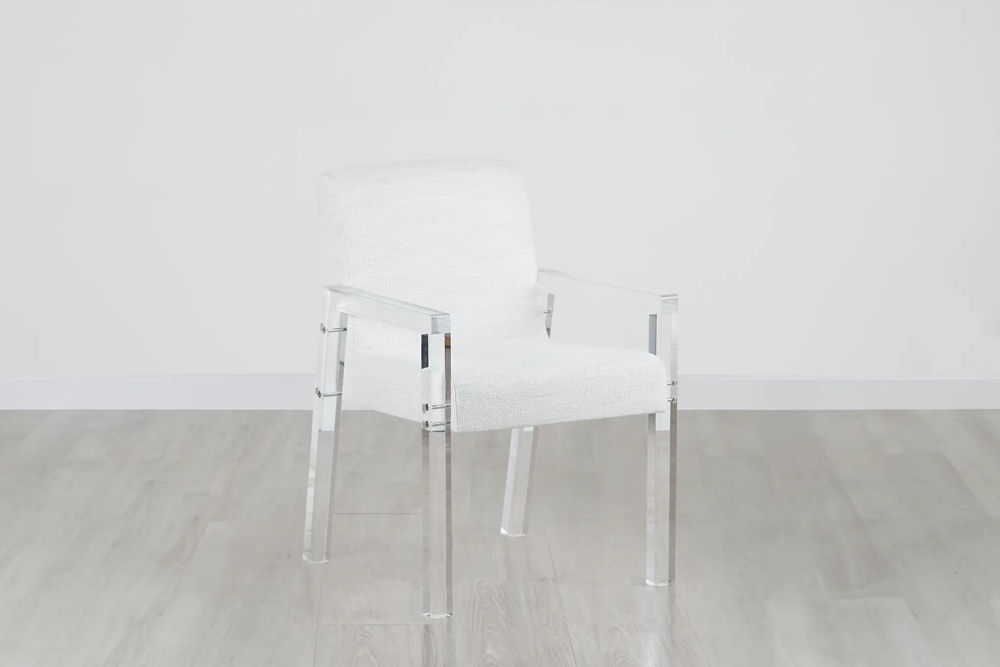 Ocean Drive White Acrylic Upholstered Arm Chair Ocean Drive White Acrylic Upholstered Arm Chair