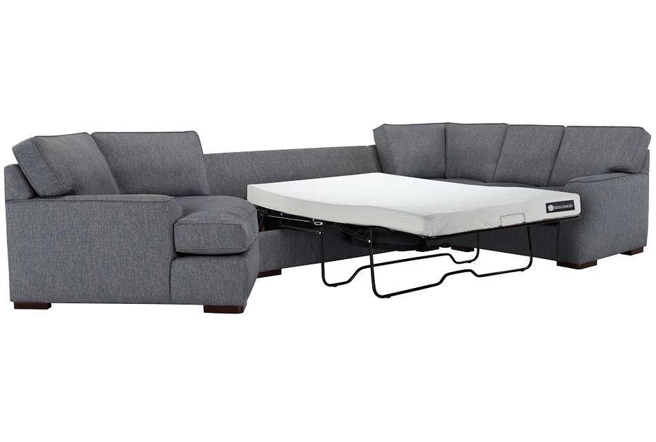Austin Blue Cooling Left Cuddler Memory Foam Sleeper Sectional