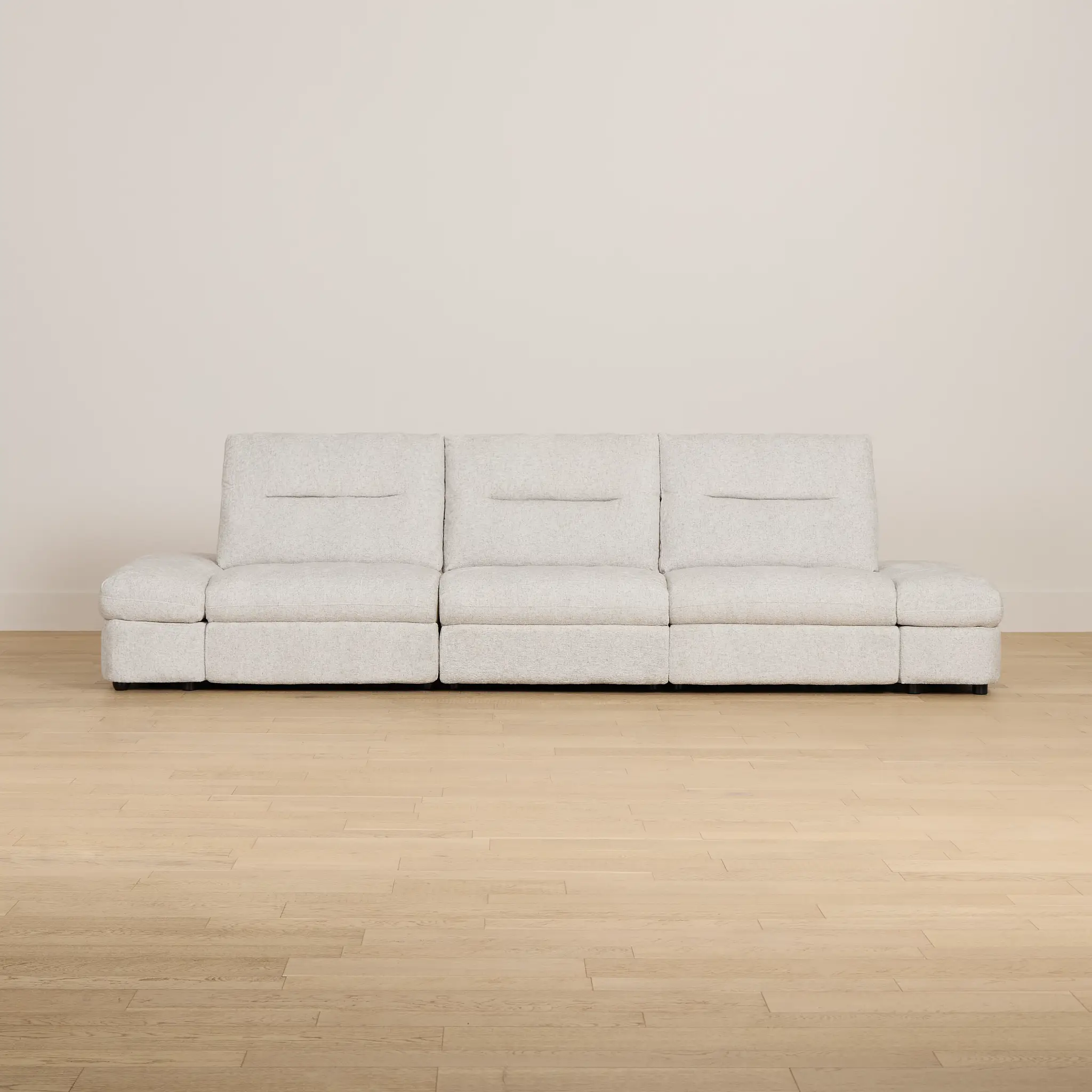 Mila Light Beige Fabric 3-piece Modular Power Sofa Mila Light Beige Fabric 3-piece Modular Power Sofa