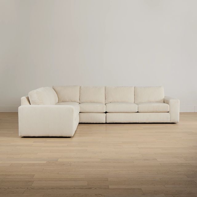 Charlie Ivory Fabric Medium Two-arm Sectional