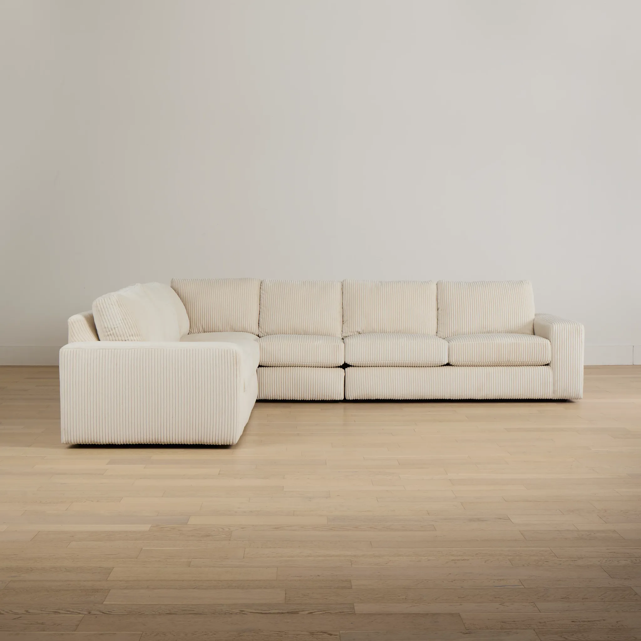 Charlie Ivory Fabric Medium Two-arm Sectional
