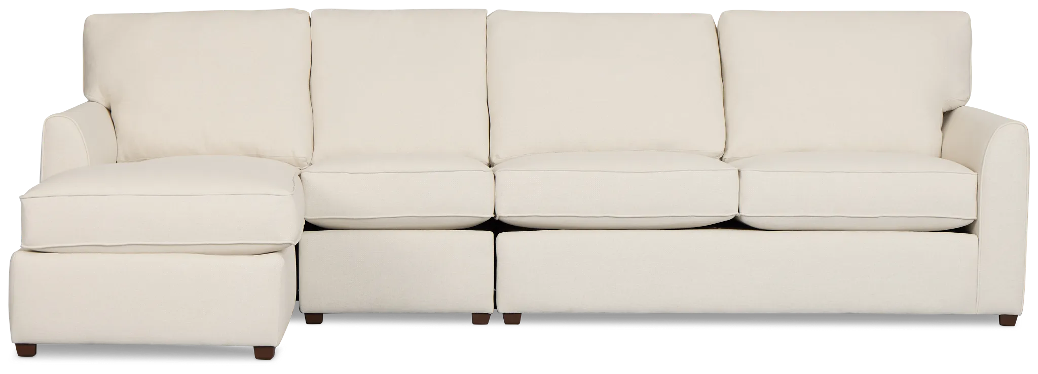 Tate Light Beige Fabric Small Left Chaise Sectional