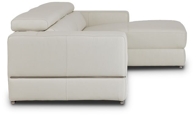 Dante White Leather Right Chaise Power Reclining Sectional (4)
