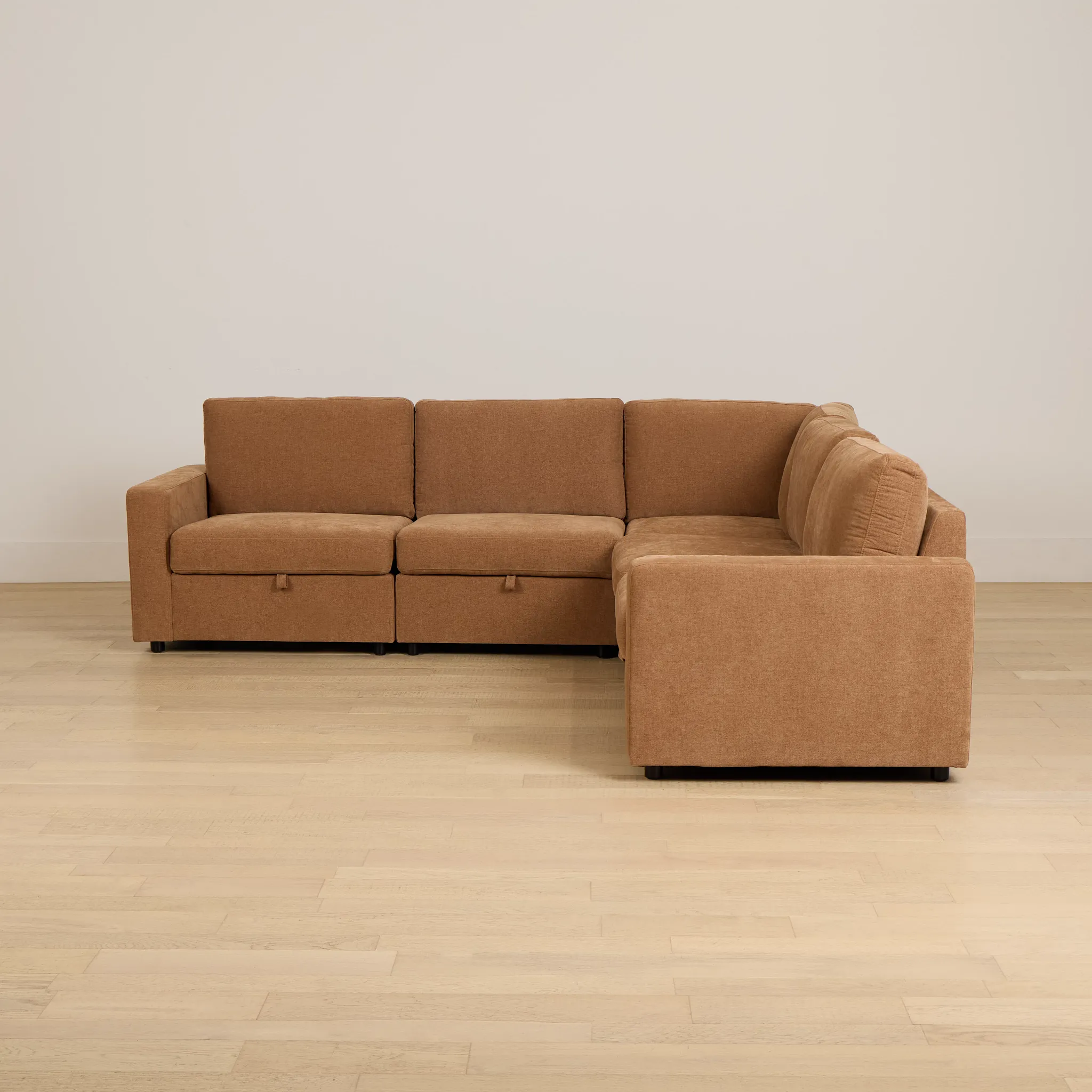 Addie Brown Fabric Small 2-arm Storage Sectional