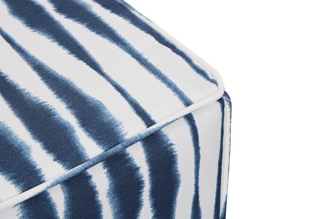 Salix Navy Fabric Accent Pouf