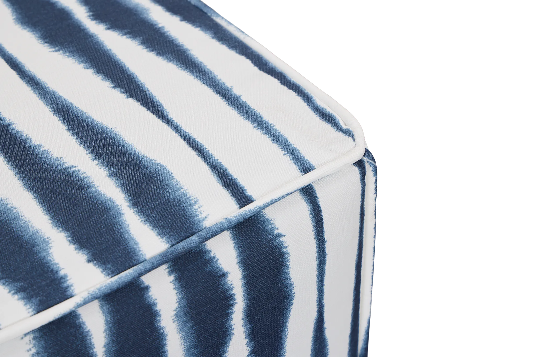 Salix Navy Fabric Accent Pouf