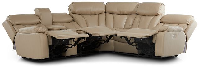 Dustin Beige Micro Left Console Love Reclining Sectional (1)