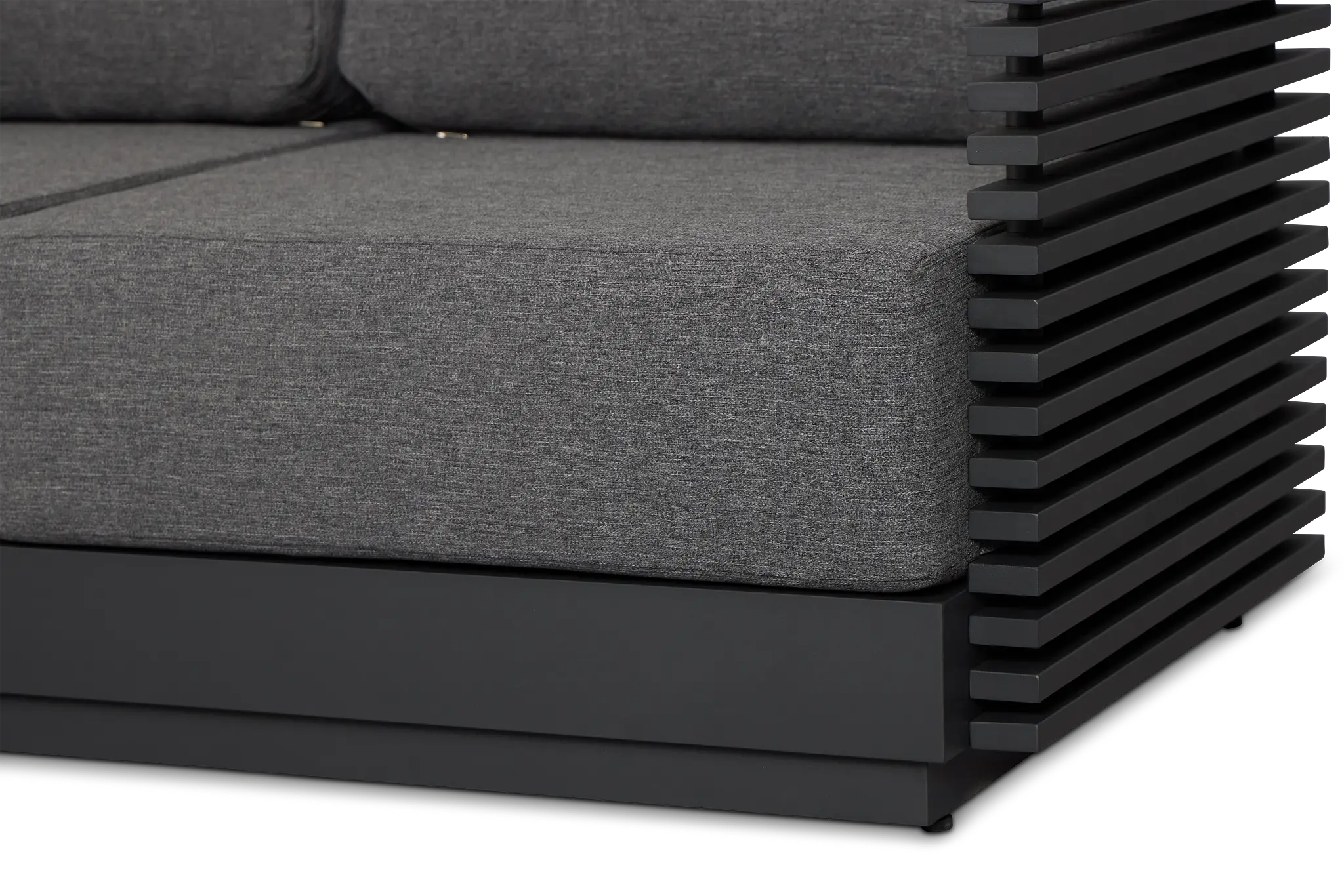 Monterey Black Aluminum Loveseat With Gray Cushions Monterey Black Aluminum Loveseat With Gray Cushions