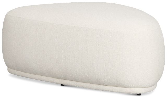 Jovi White Fabric Large Accent Ottoman