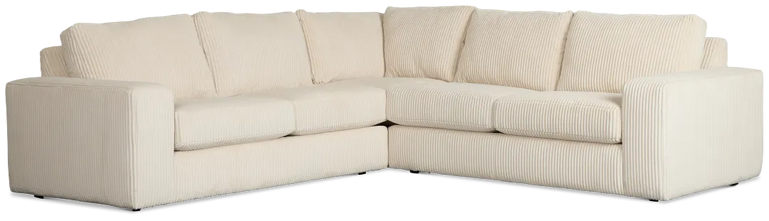 Charlie Ivory Fabric Small Two-arm Sectional