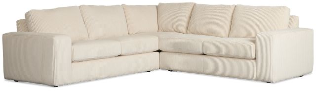 Charlie Ivory Fabric Small Two-arm Sectional