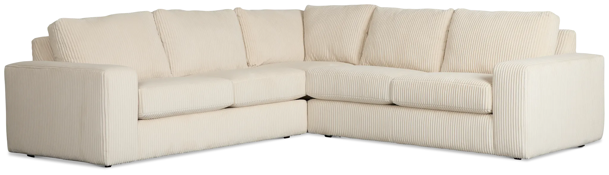 Charlie Ivory Fabric Small Two-arm Sectional