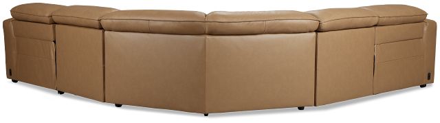 Ryland Brown Lthr/vinyl Small Two-arm Power Reclining Sectional