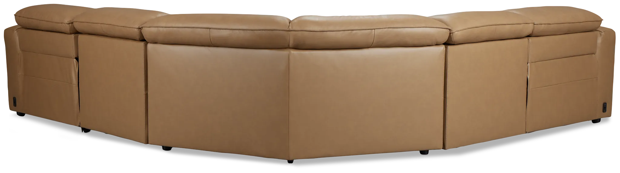 Ryland Brown Lthr/vinyl Small Two-arm Power Reclining Sectional