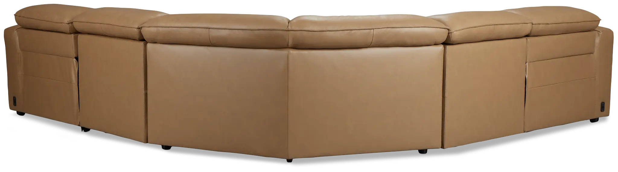 Ryland Brown Lthr/vinyl Small Two-arm Power Reclining Sectional Ryland Brown Lthr/vinyl Small Two-arm Power Reclining Sectional