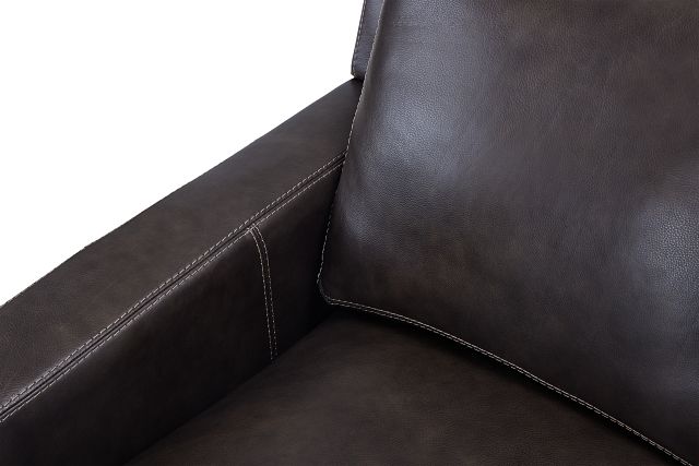 Carson Dark Brown Leather Right Bumper Sectional