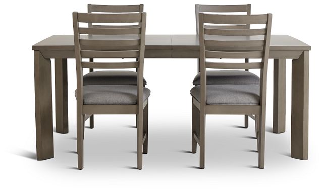 Zurich Gray Rect Table & 4 Slat Chairs (5)