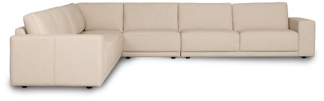 Kellan Ivory Leather Large Two-arm Sectional