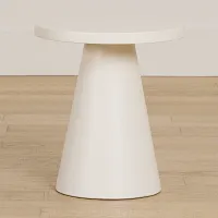 Cambria White Round End Table