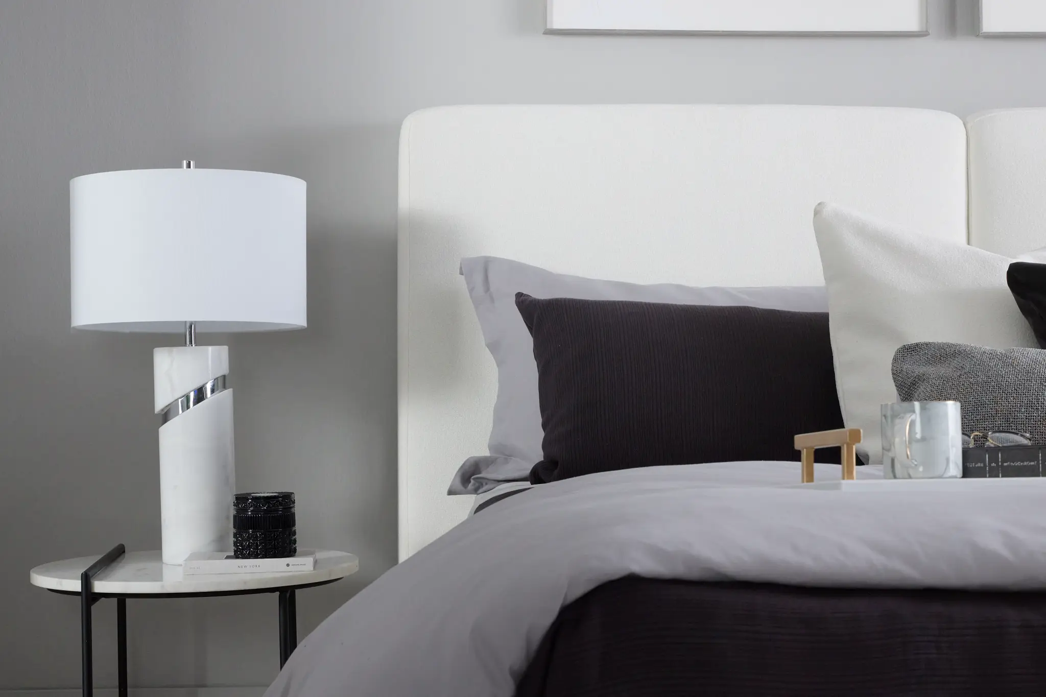 Emit Ivory Uph Panel Bed Emit Ivory Uph Panel Bed